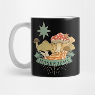 Vintage Star Mushrooms Mug